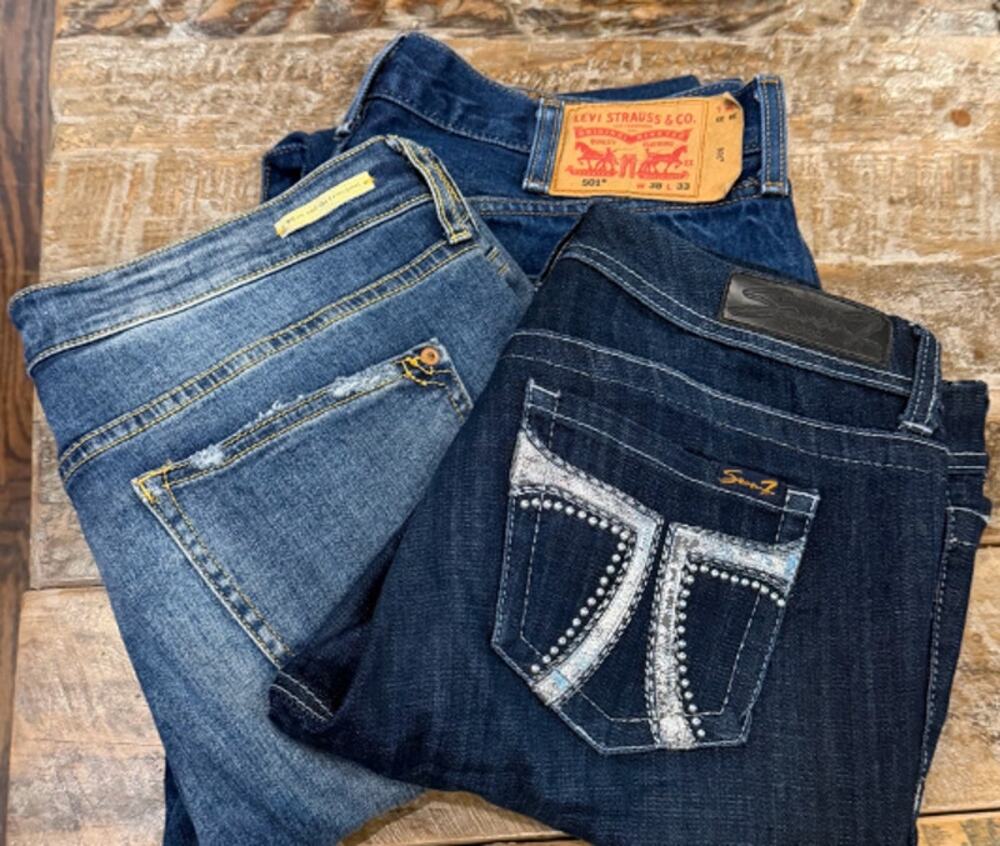 Levis 501 Pilcro Seven7 Womens Jeans 3 Pair Denim Lot #18
